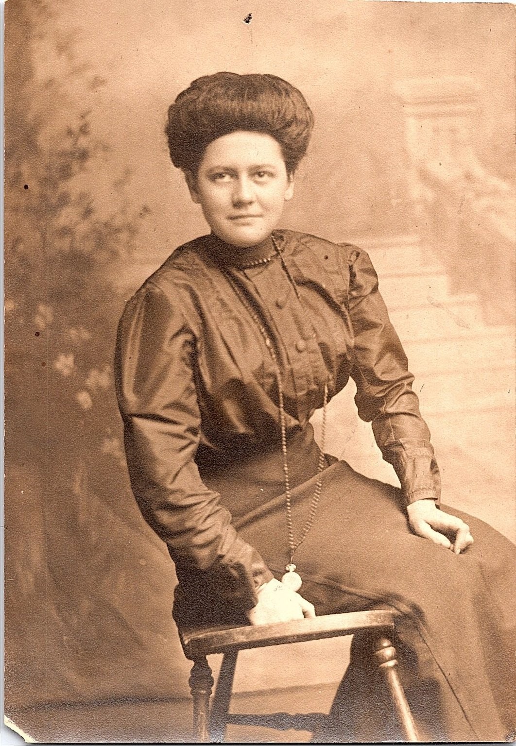 RPPC Postcard Lipp Studios Philadelphia Woman Portrait Rosary Big Hair 1920s RPPC Postcard Lipp Studios Philadelphia Woman Portrait Rosary Big Hair 1920s