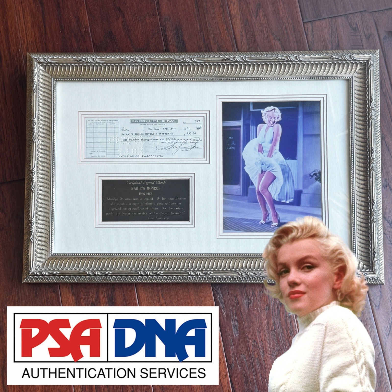 MARILYN MONROE * PSA * Autograph MONROE PRODUCTIONS CHECK Signed * 1961