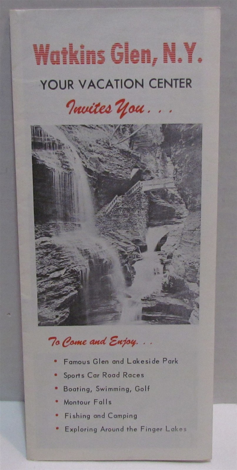 Vintage Watkins Glen, New York Travel Brochure