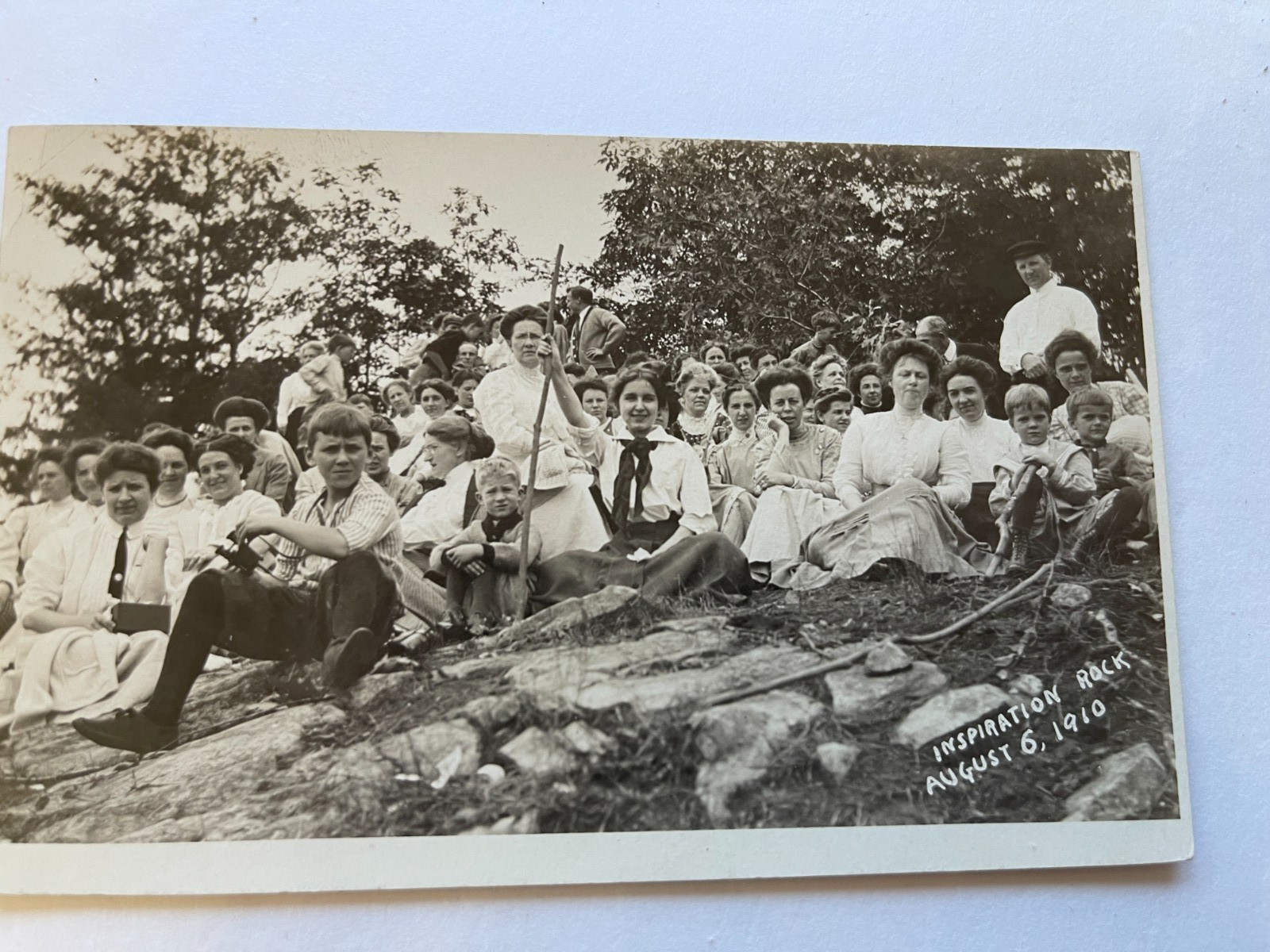 Tucson Arizona 1910 Real Photo Postcard Of Women\'s Camp On Rock Tucson Arizona 1910 Real Photo Postcard Of Women\'s Camp On Rock