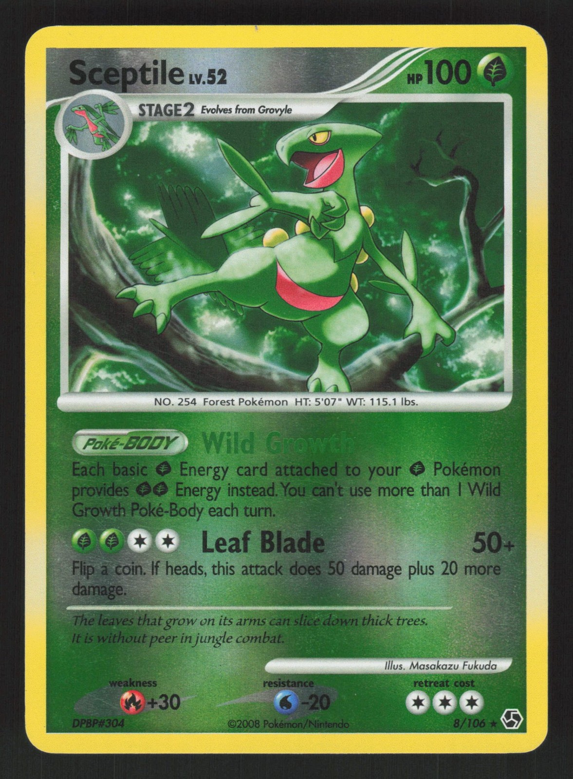 English LP Sceptile 8/106 GE Reverse Holofoil Pokemon Great Encounters