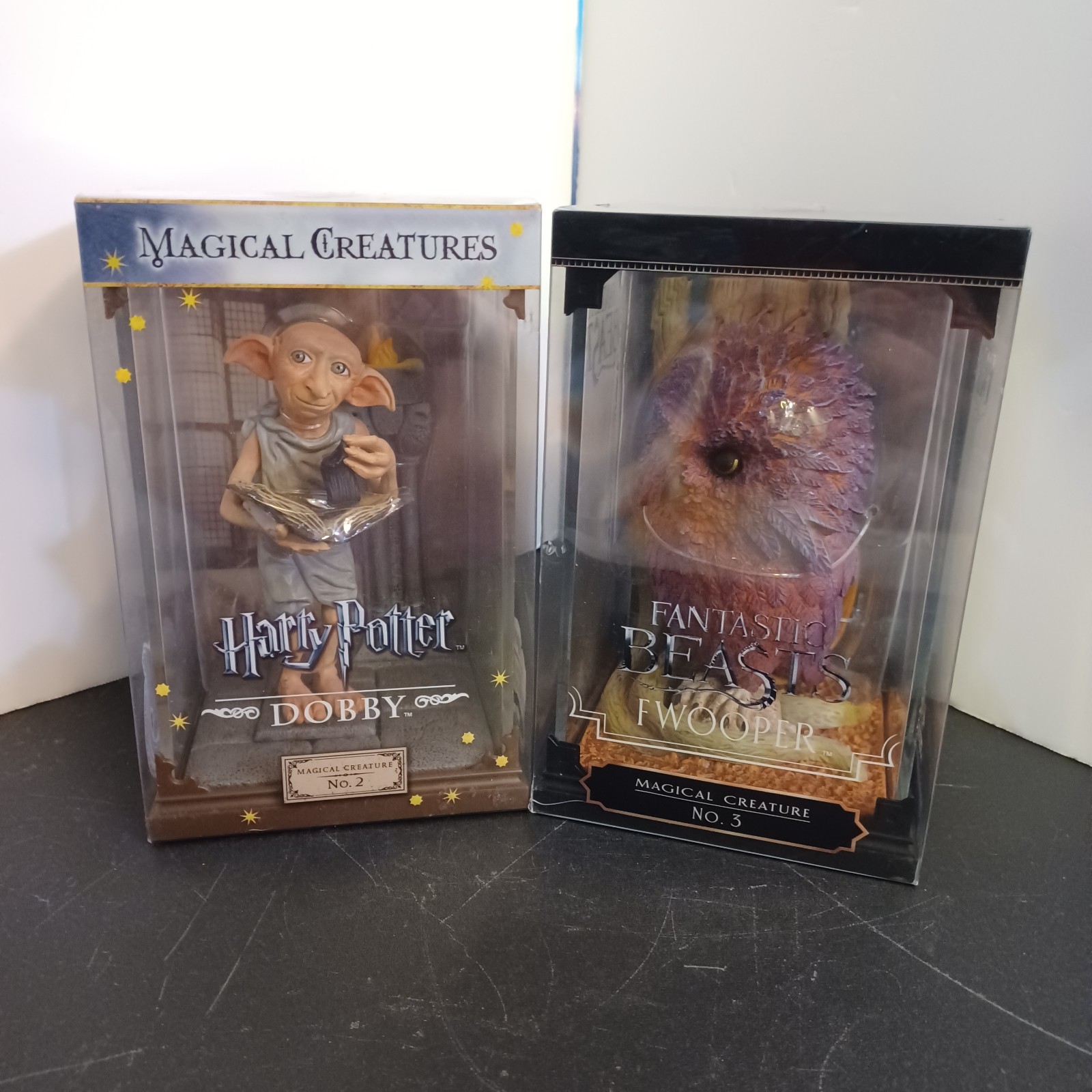Harry Potter Magical Creatures Figures Dobby No. 2 and Fwooper No.3 NIB