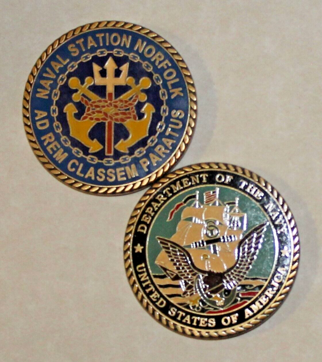 NORFOLK Naval Station Virginia Navy Challenge Coin / K NORFOLK Naval Station Virginia Navy Challenge Coin / K