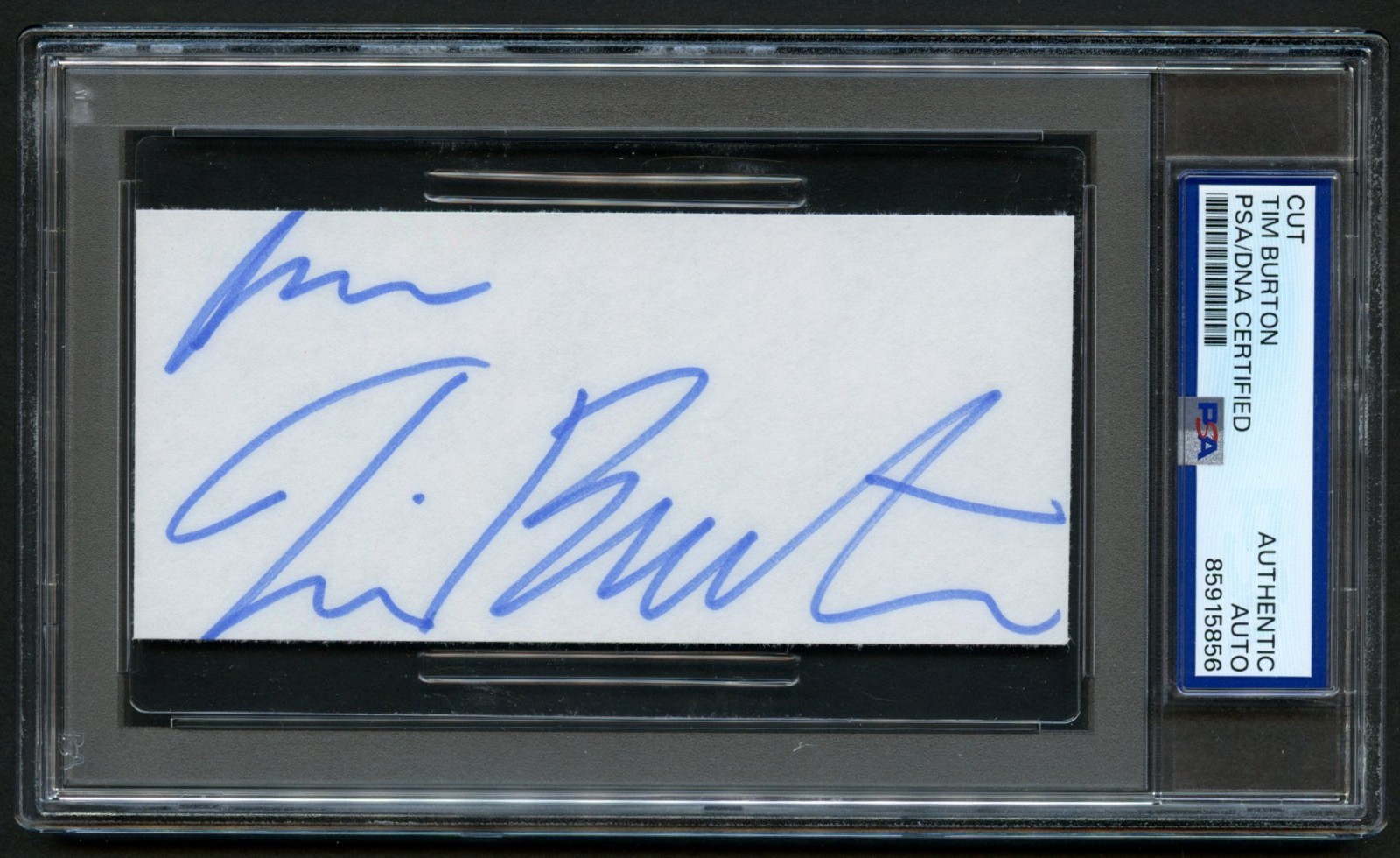 Tim Burton signed auto 2x5 cut Filmmaker / Producer Beetlejuice RC PSA Slabbed Tim Burton signed auto 2x5 cut Filmmaker / Producer Beetlejuice RC PSA Slabbed