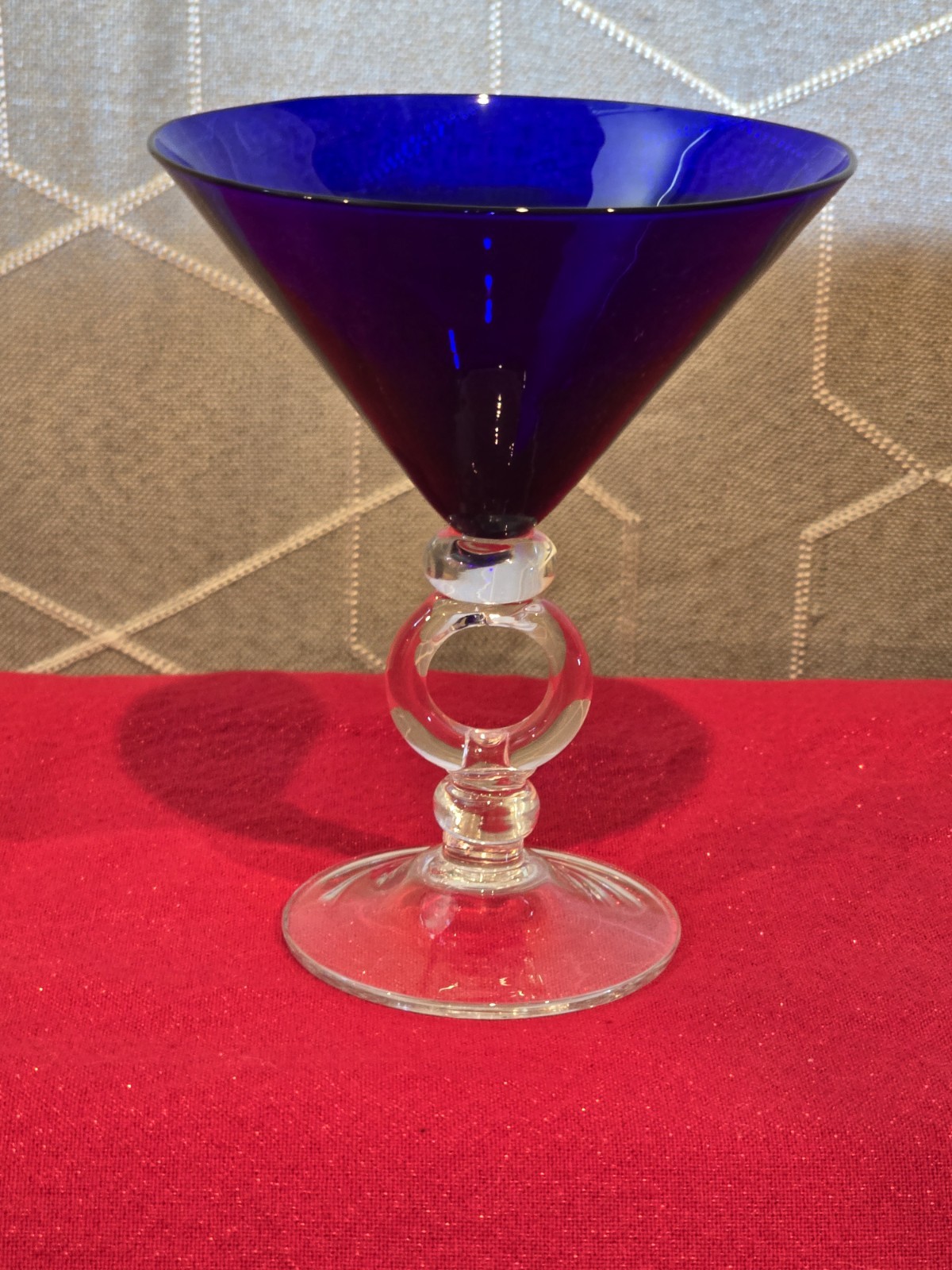 Baccarat Vega Cobalt Blue Single Martini Glass Made In France Baccarat Vega Cobalt Blue Single Martini Glass Made In France
