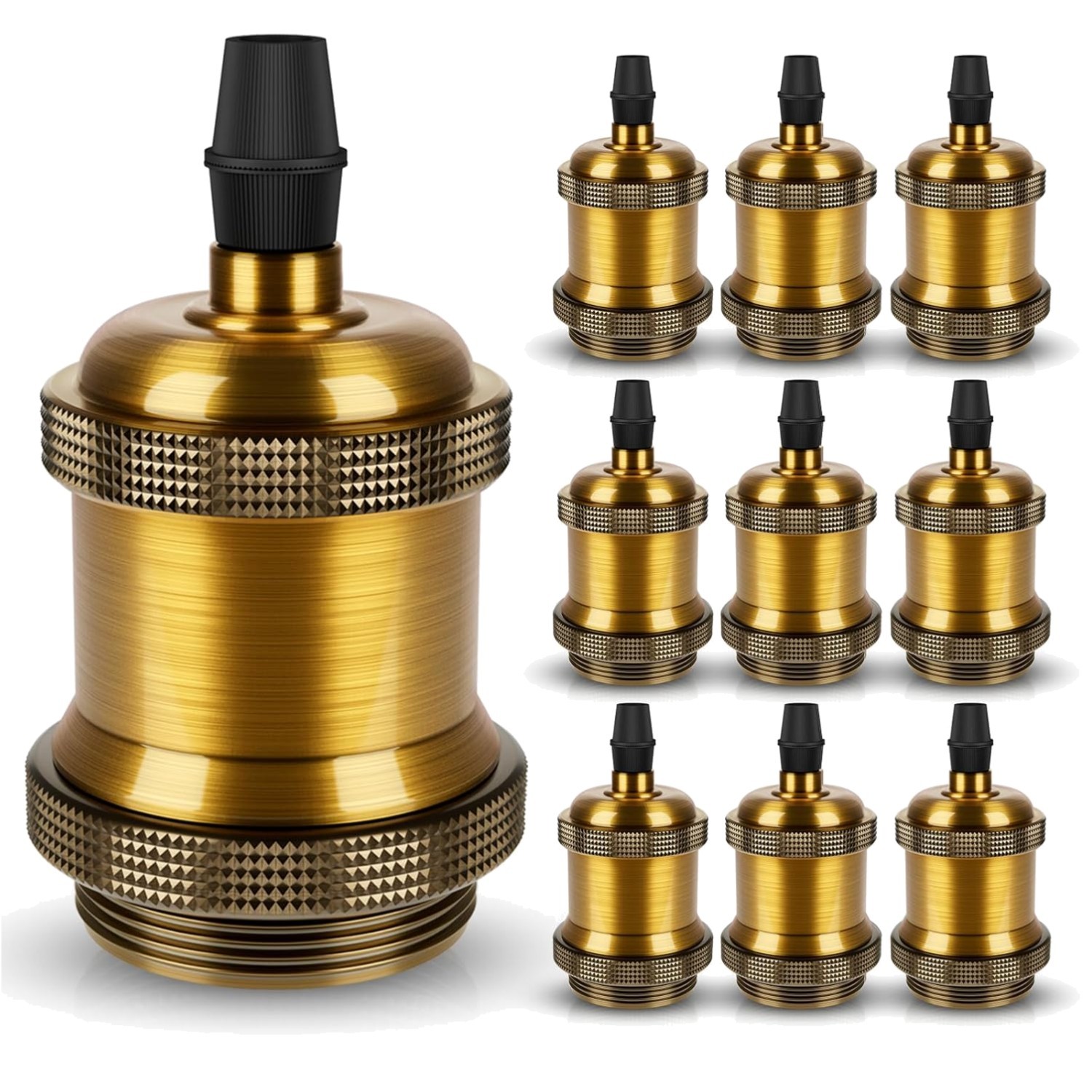 Decorative E26 Vintage Socket 10-Pack - Ideal for DIY Pendant Lighting