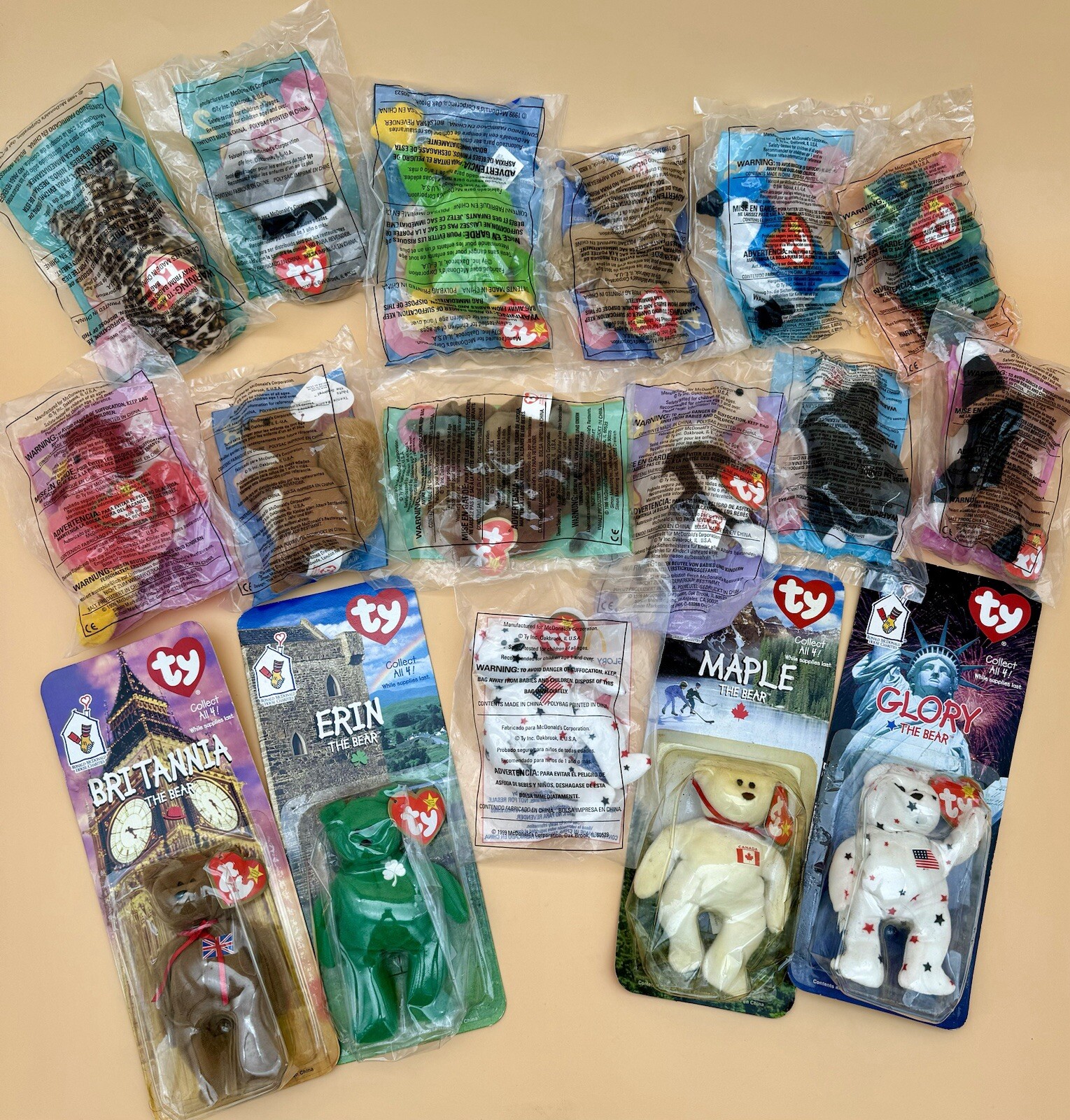 1993 TY McDonald’s Beanie Babies Complete Set 17 With Crew.