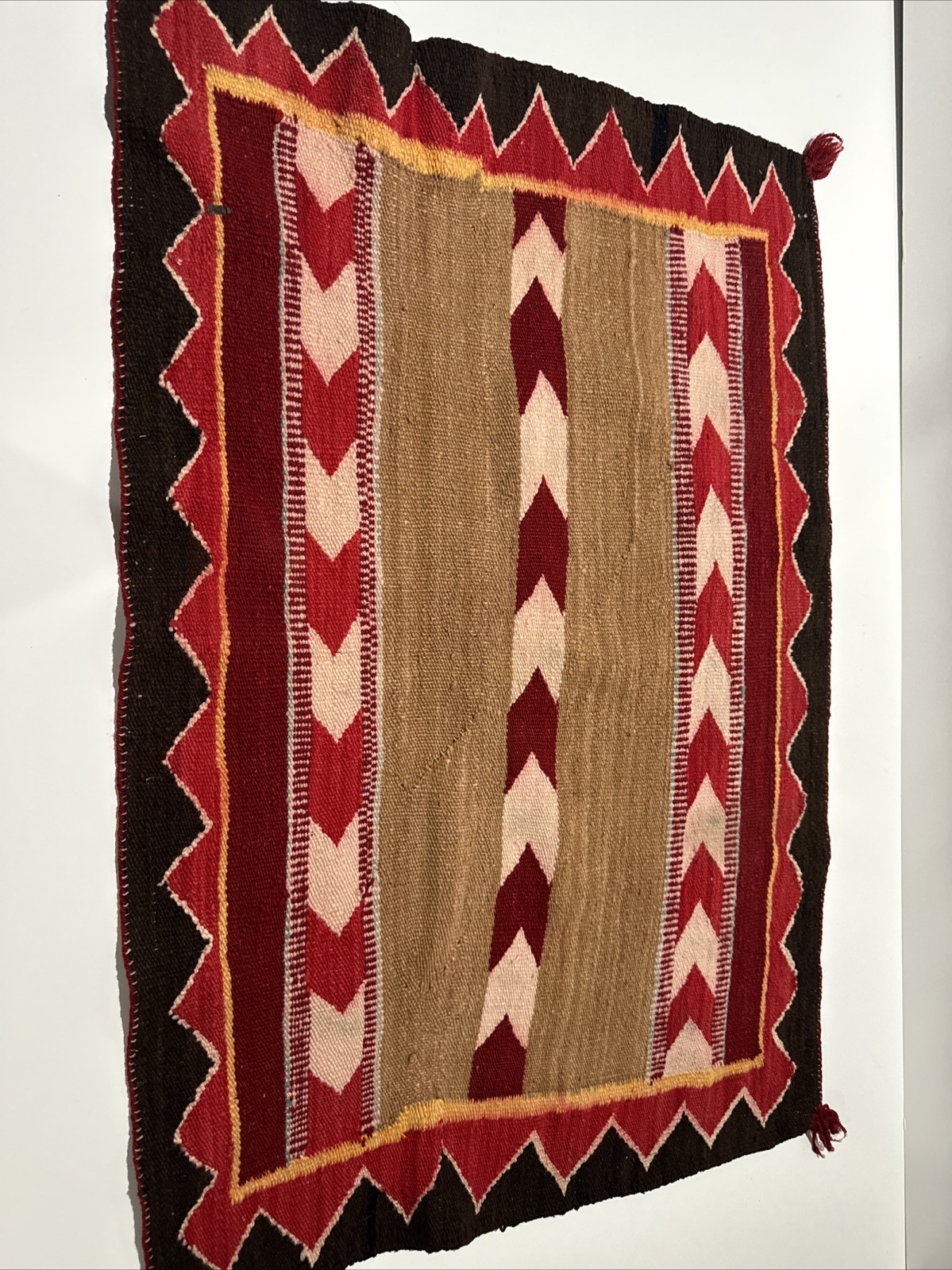 Antique Saddle Blanket Navajo Rug Vintage Tribal Art Geometric Weaving 1940’s Antique Saddle Blanket Navajo Rug Vintage Tribal Art Geometric Weaving 1940’s