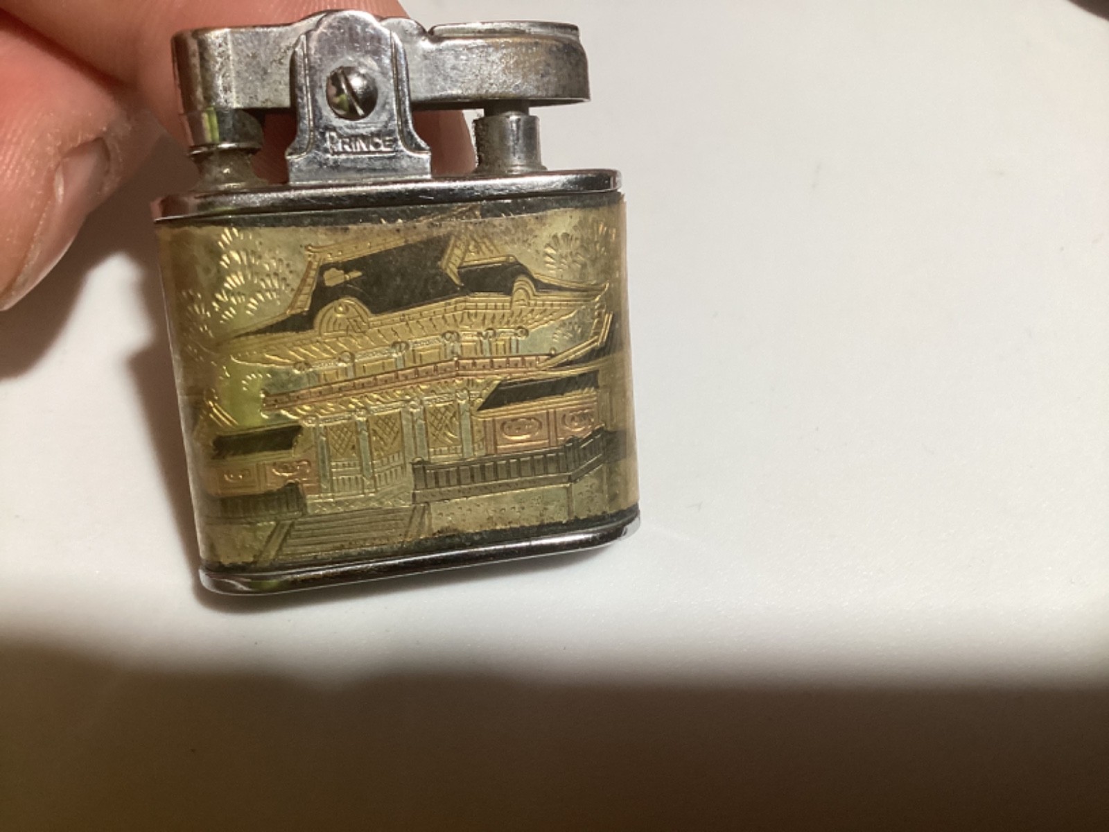 Vintage Prince Lighter Metallic Oriental Landscape Scene 2\