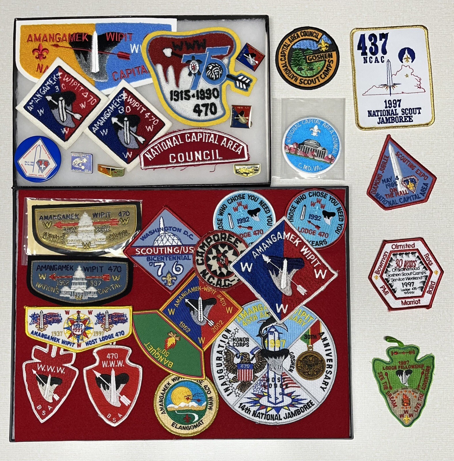 Amangamek Wipit Lodge 470 Patch And Pin Collection BSA 91 OA Flaps Patches