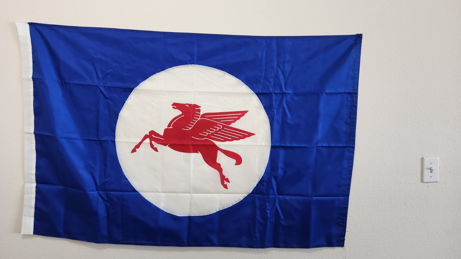 MOBIL OIL PEGASUS FLAG 35”x58” New Nylon