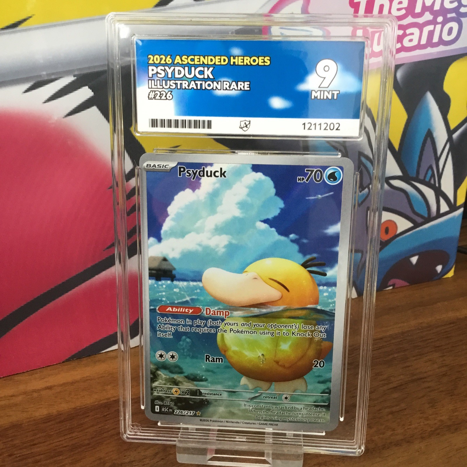 Pokémon TCG Psyduck 226/217 Ascended Heroes Illustration Rare Foil Ace 9 Pokémon TCG Psyduck 226/217 Ascended Heroes Illustration Rare Foil Ace 9