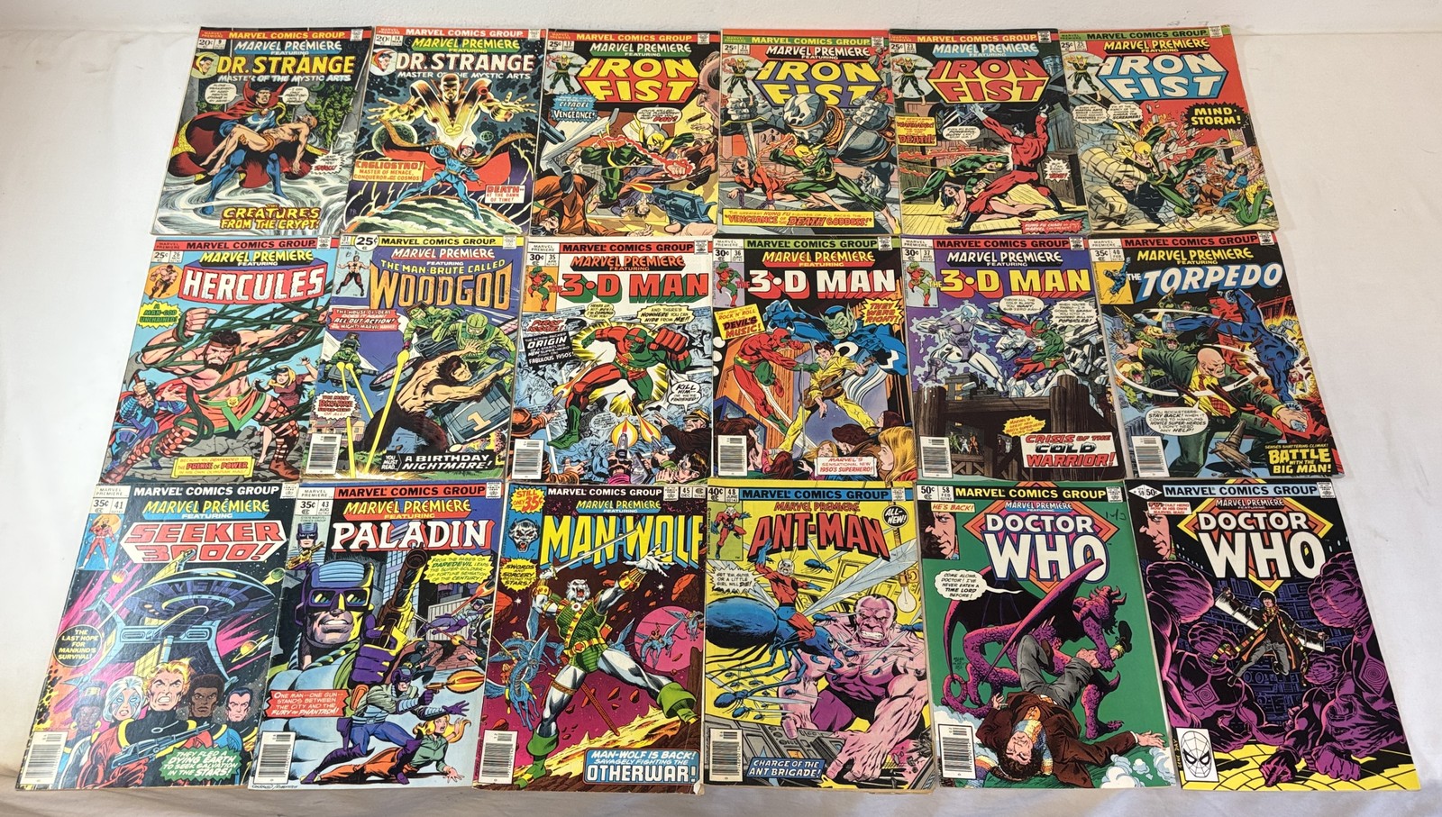 lot~ 1970s MARVEL PREMIERE #9 14 17 21 23 25 26 31 35 36 37 40 41 43 45 48 58 59