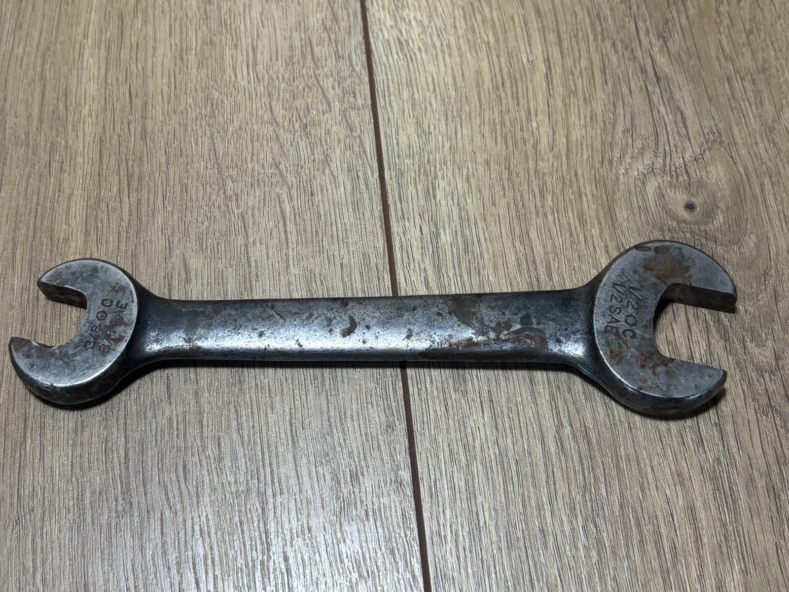 Vintage Williams 728 Double Open End Wrench 3/8 x 1/2 SAE USA Forged