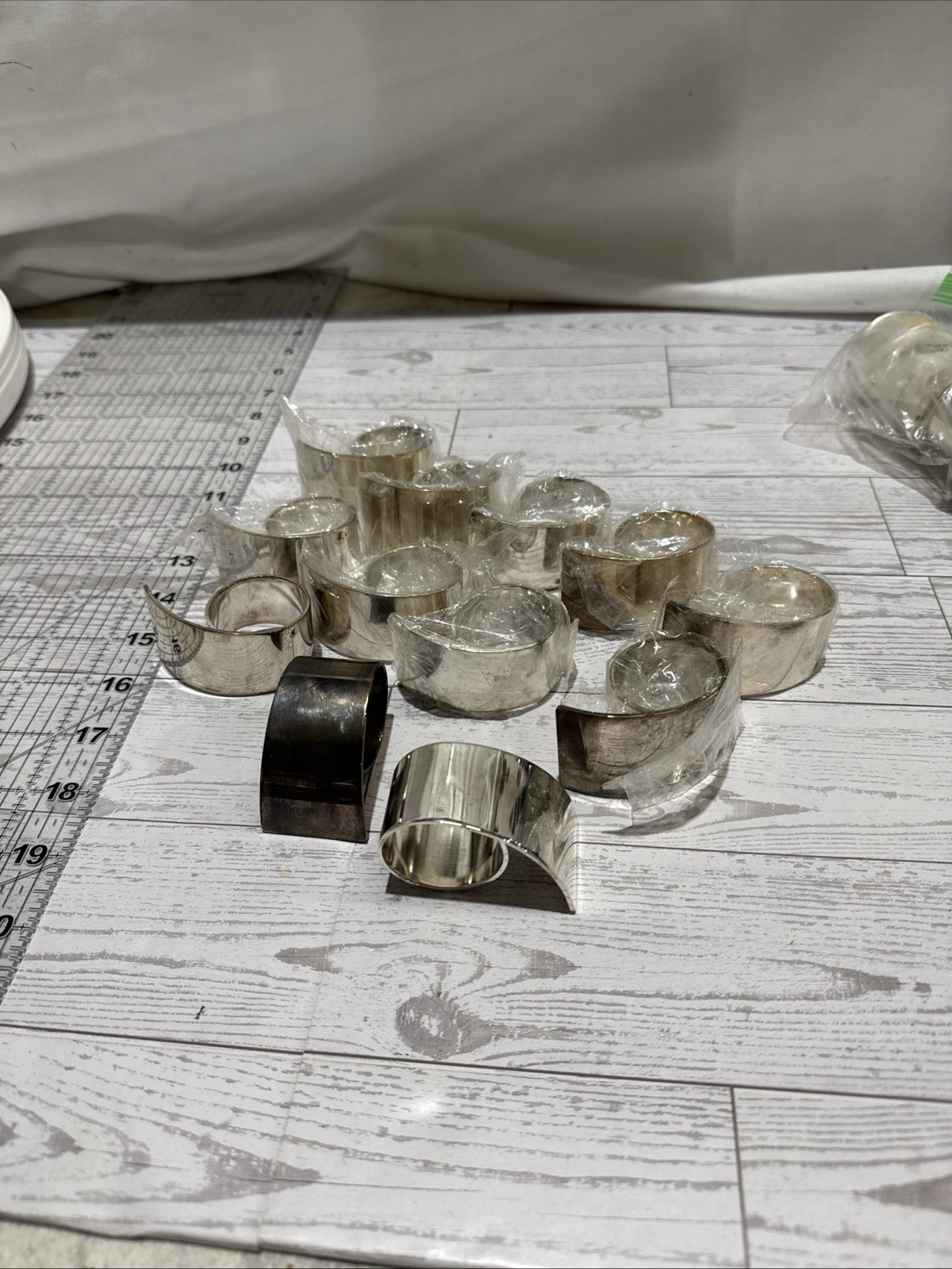 Vintage MCM Swirl Napkin Rings Silver Plate Made In Germany Set Of 12