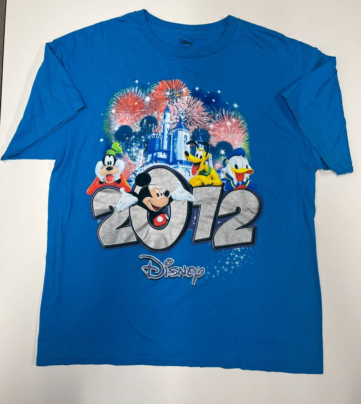 Disney 2012 Walt Disney Disneyland World T Shirt Mens XL Extra Large Blue Disney 2012 Walt Disney Disneyland World T Shirt Mens XL Extra Large Blue