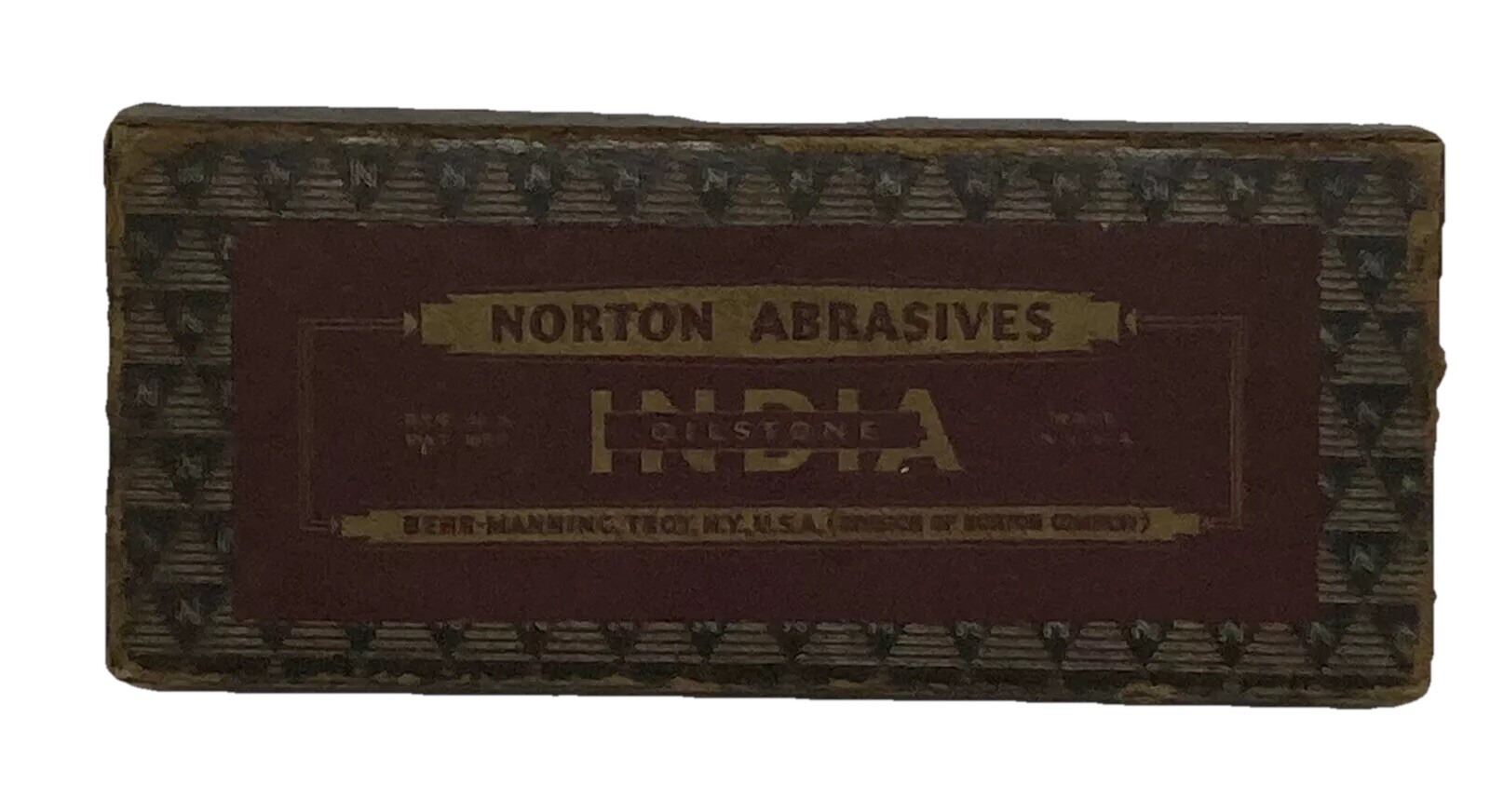 VTG Norton Abrasives India Oilstone Round Edge Slip CS 44 Behr Manning Troy NY