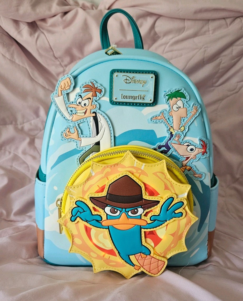 Loungefly Disney Phineas & Ferb Perry the Platypus Light-Up Mini Backpack NWT