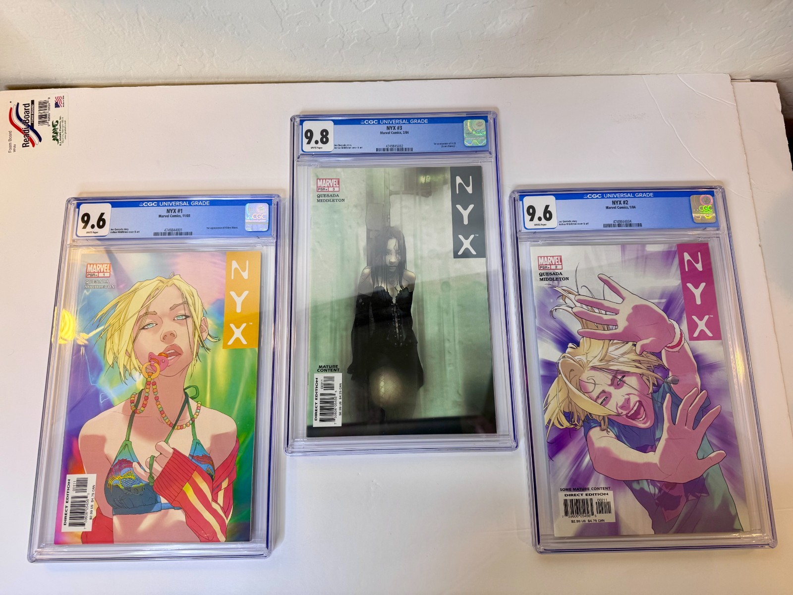 NYX 1 2 3 CGC Set Marvel 2003 • NYX 3 CGC 9.8 1st X-23 Laura Kinney•NYX 1 2 9.6