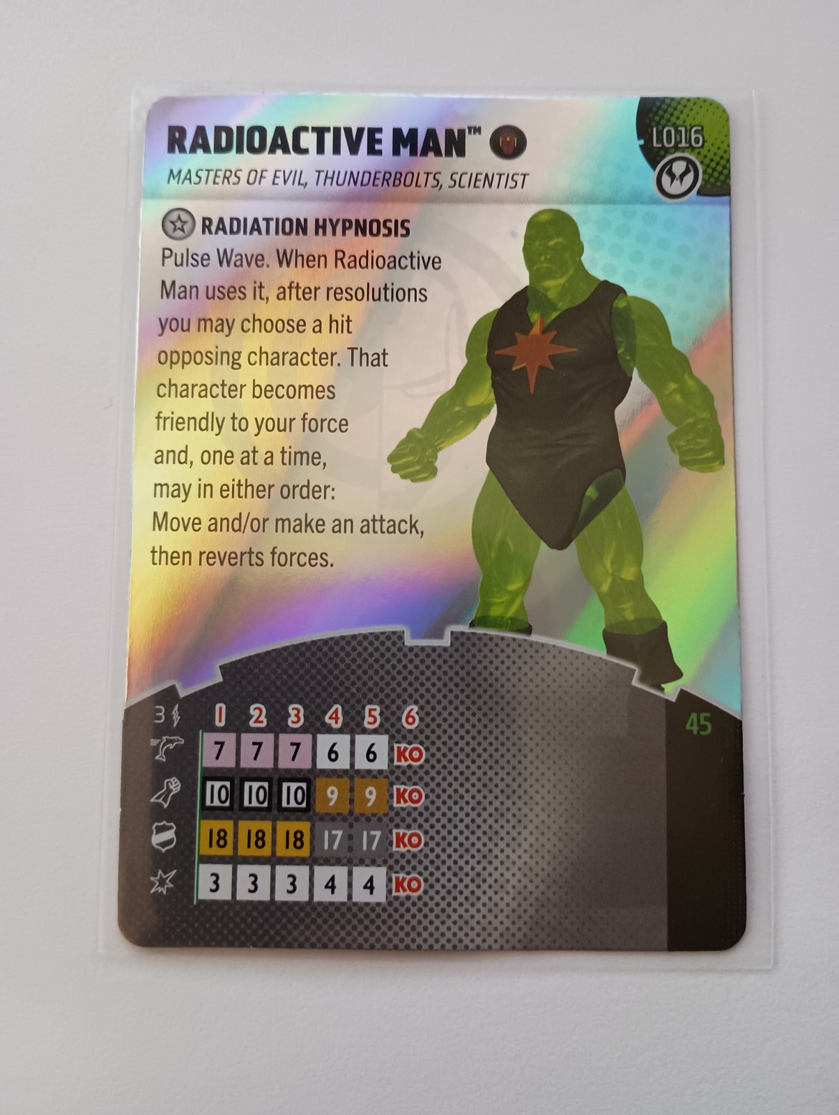 Heroclix Radioactive Man L016 Legacy Card Marvel Thunderbolts