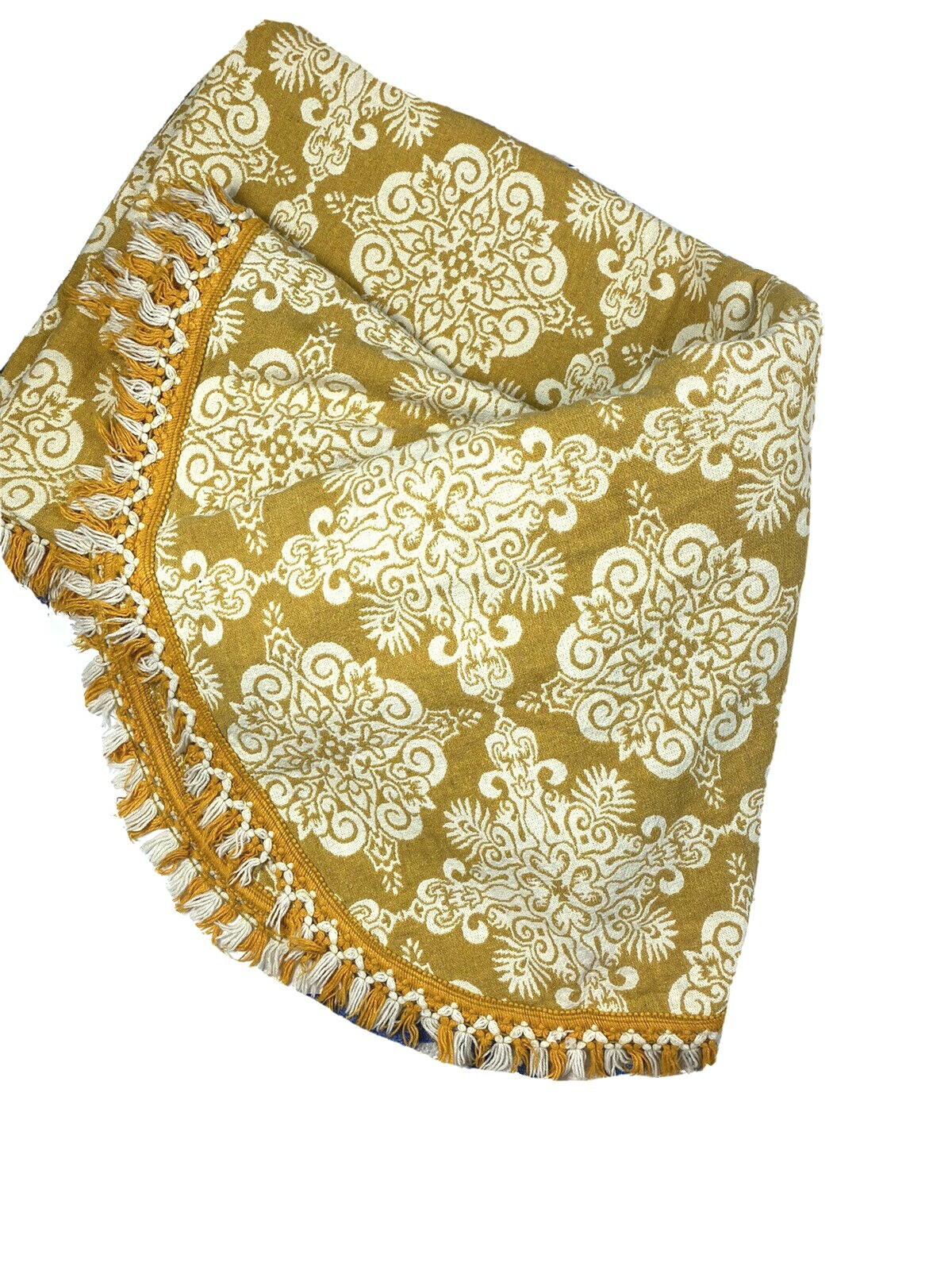 Vintage Handmade Quilt Bedspread Heavy Blanket Gold Yellow Fringe Luxury Rare Vintage Handmade Quilt Bedspread Heavy Blanket Gold Yellow Fringe Luxury Rare