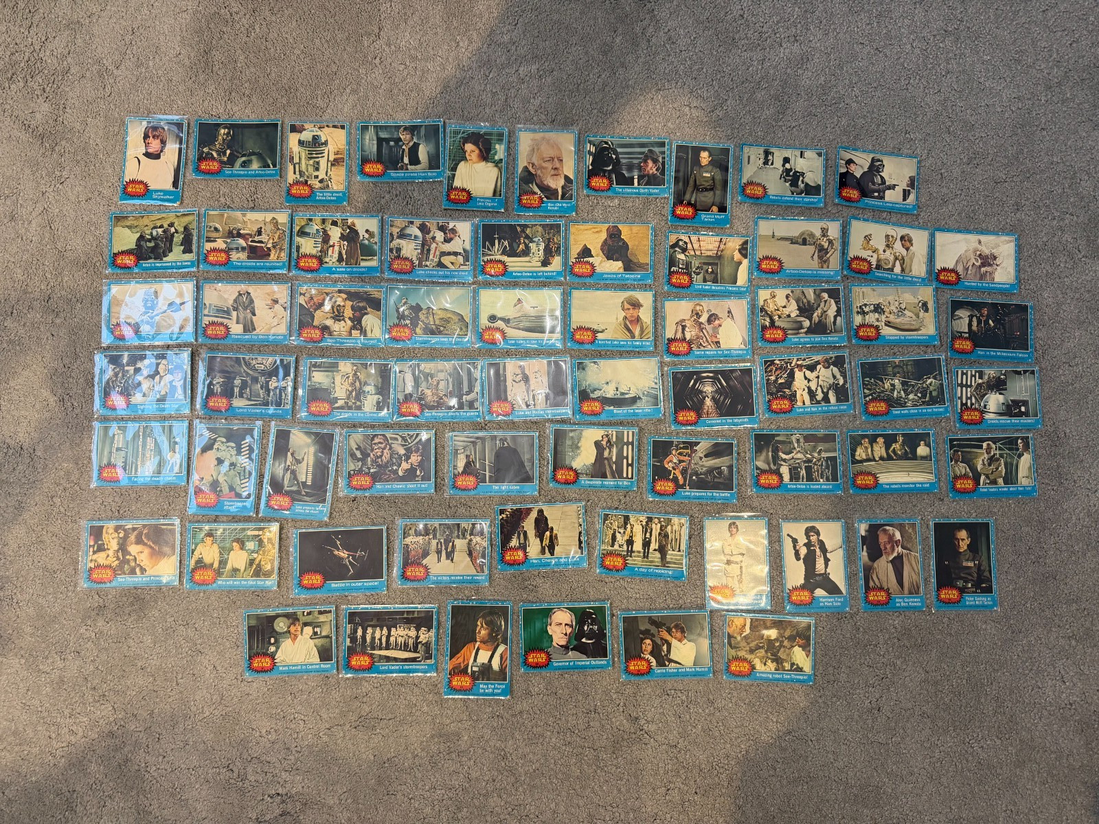 1977 Topps Star Wars Blue Series 1 Complete 1-66 Card Set Rare Vintage