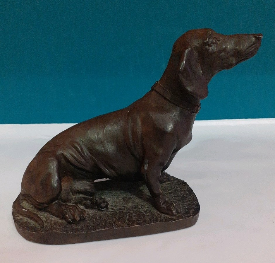 Vintage David Geenty Sculpture of Dachshund Cold Cast Bronze Figurine Vintage David Geenty Sculpture of Dachshund Cold Cast Bronze Figurine