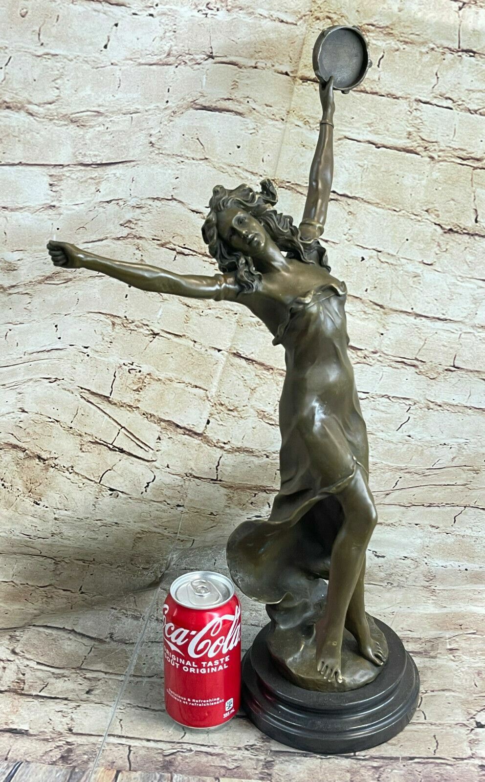 Bronze Sculpture by French Artist Moreau Tambourine Girl Hot Cast Figurine SALE