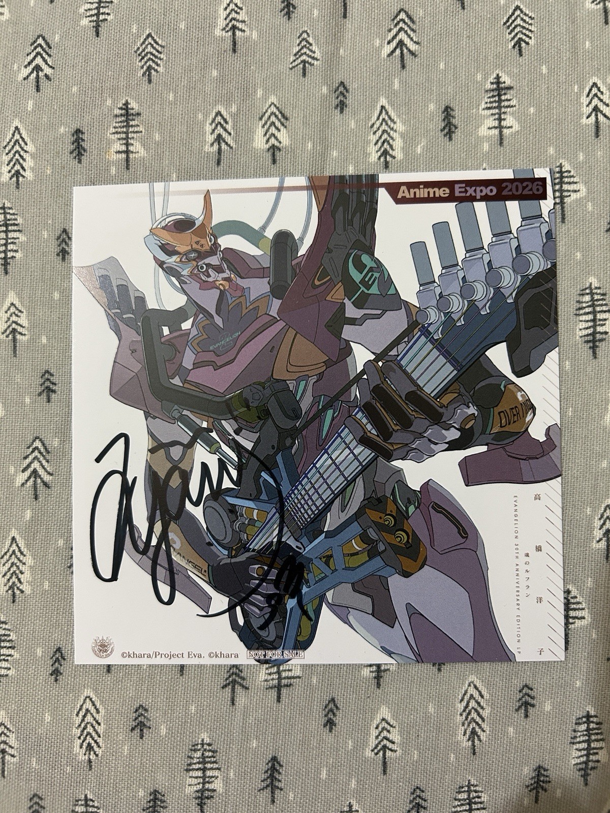 Yoko Takahashi Signed Evangelion 30th Anniversary LP Evangelion Shikishi
