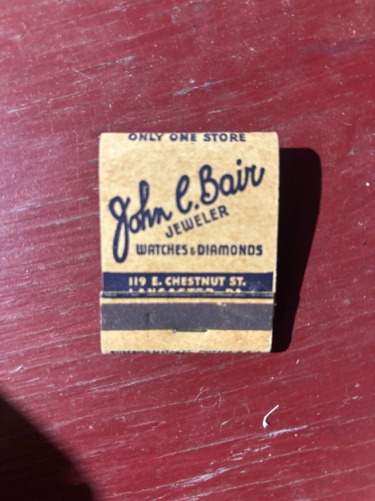 Vintage John L. Bair jeweler matchbook