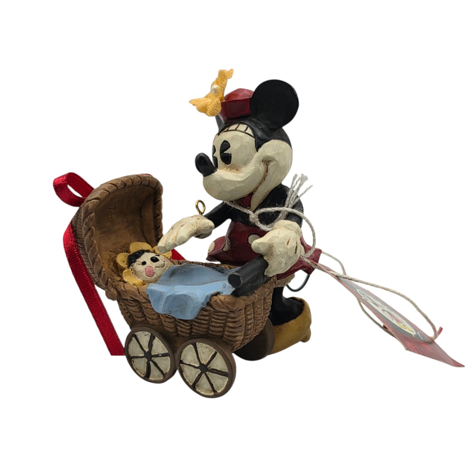 Vintage Disney Minnie Mouse Baby Carriage Stroller Small Figurine Collectible