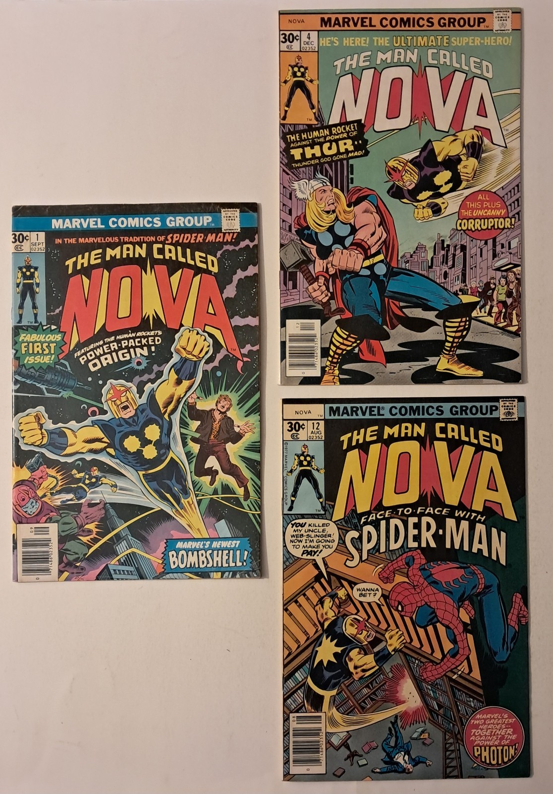 Nova #1 (1st app & origin of Richard Rider as Nova), 4, 12 vs Spider-Man & Thor)