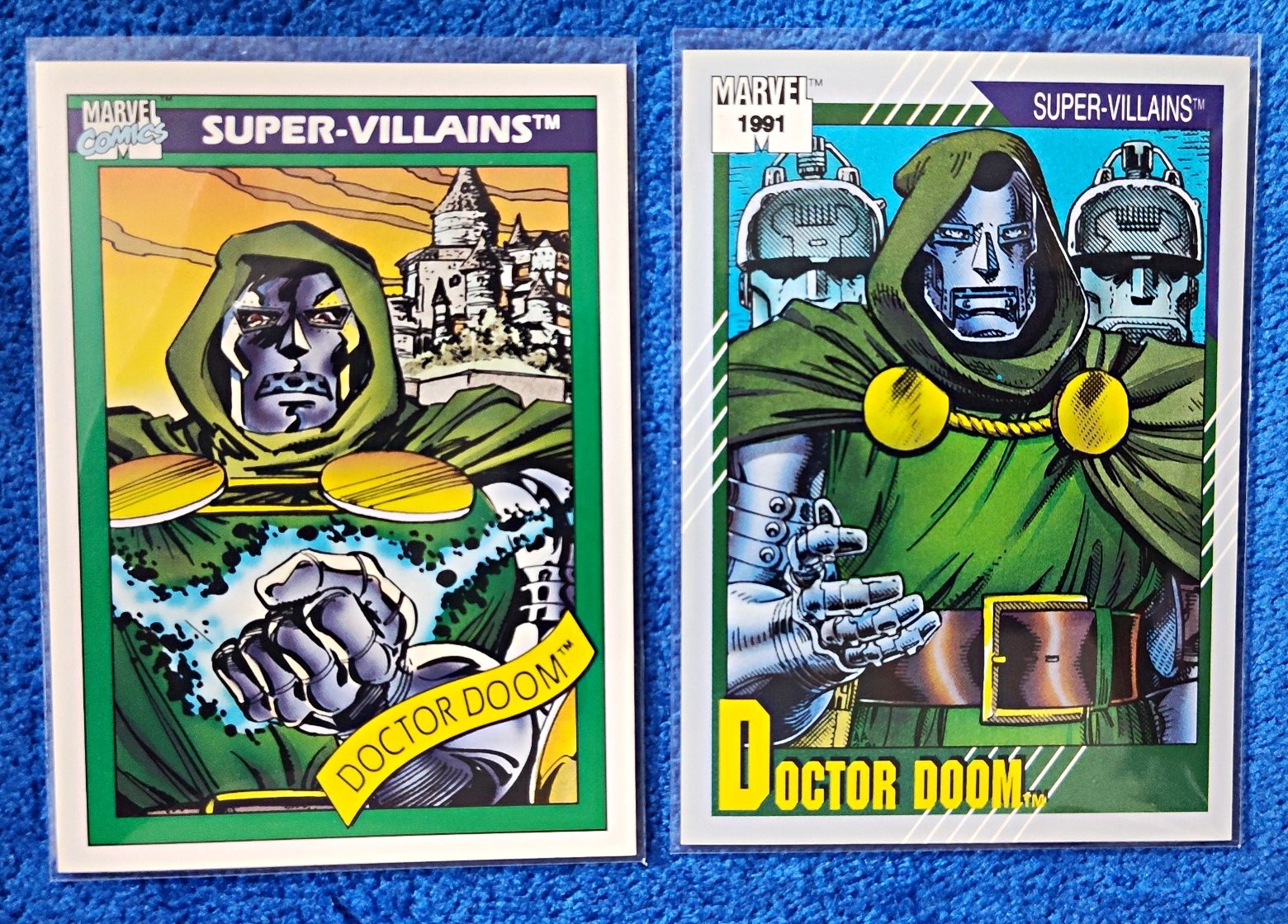 Marvel Super-Villains Doctor Doom 1990 & 91 Trading Card Lot (2) #60 & #88
