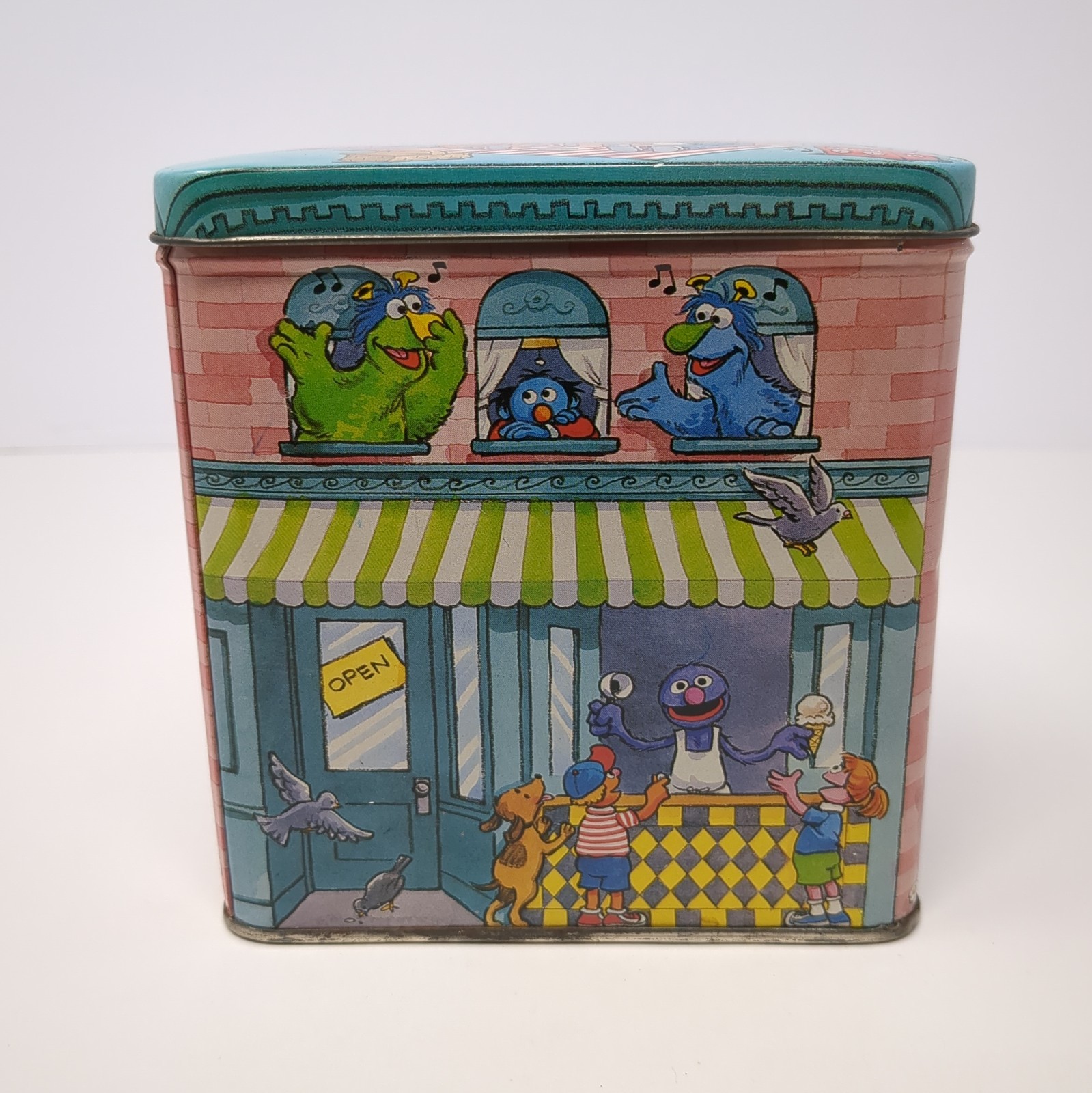 Vintage Sesame Street Tin Box By Applause Hong Kong Muppets