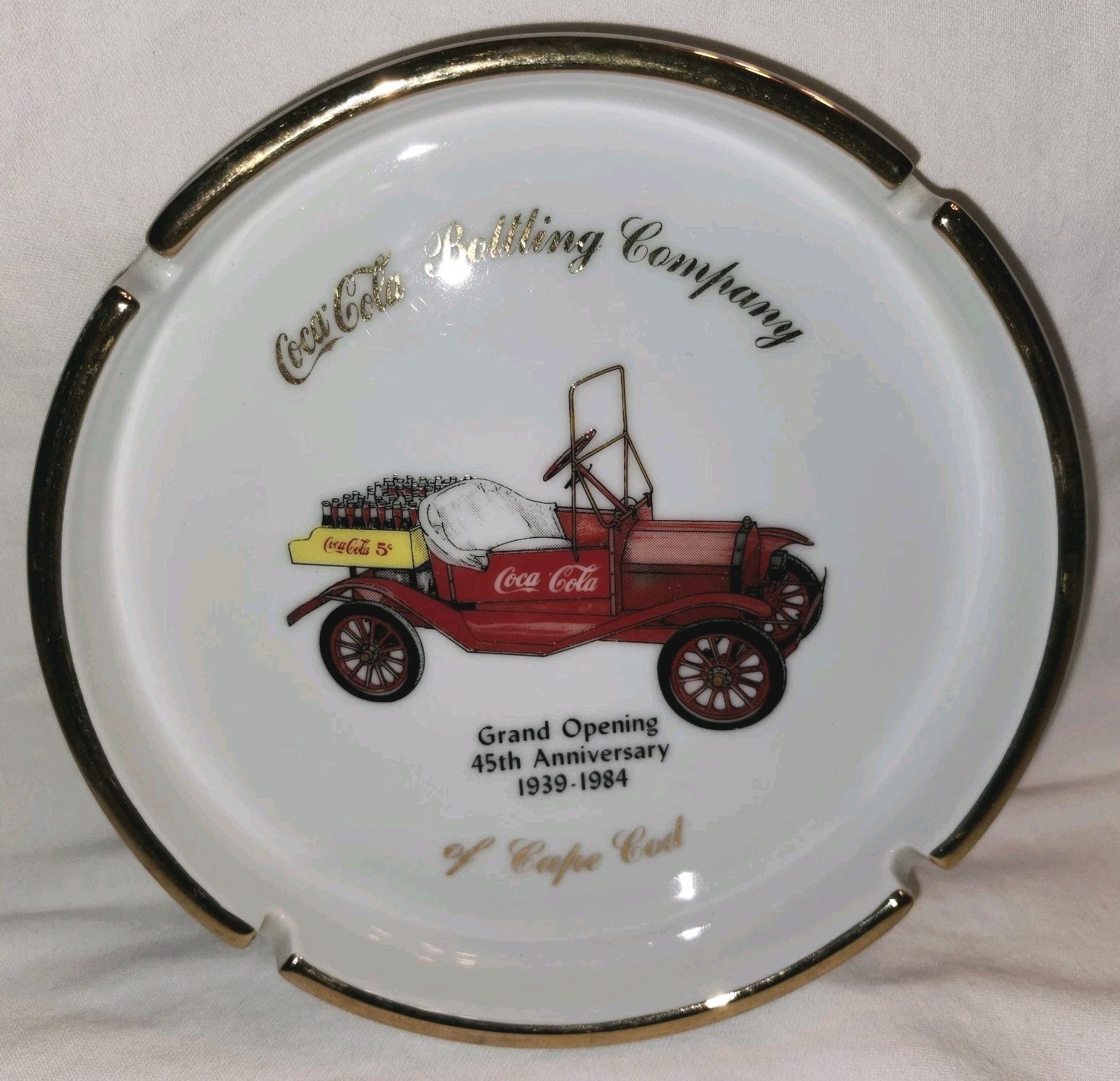Vtg Coca-Cola Bottling Company Cape Cod Opening 45th Anni. 1939-1984 Ashtray
