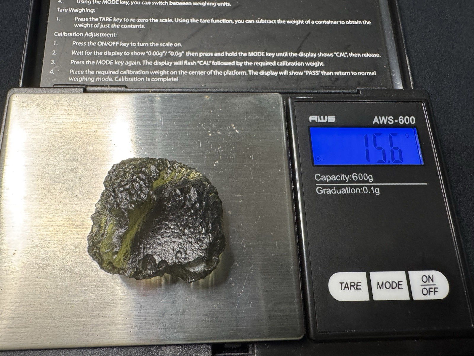 Moldavite Large 15.6gr Besednice Czech Moldavite Large 15.6gr Besednice Czech