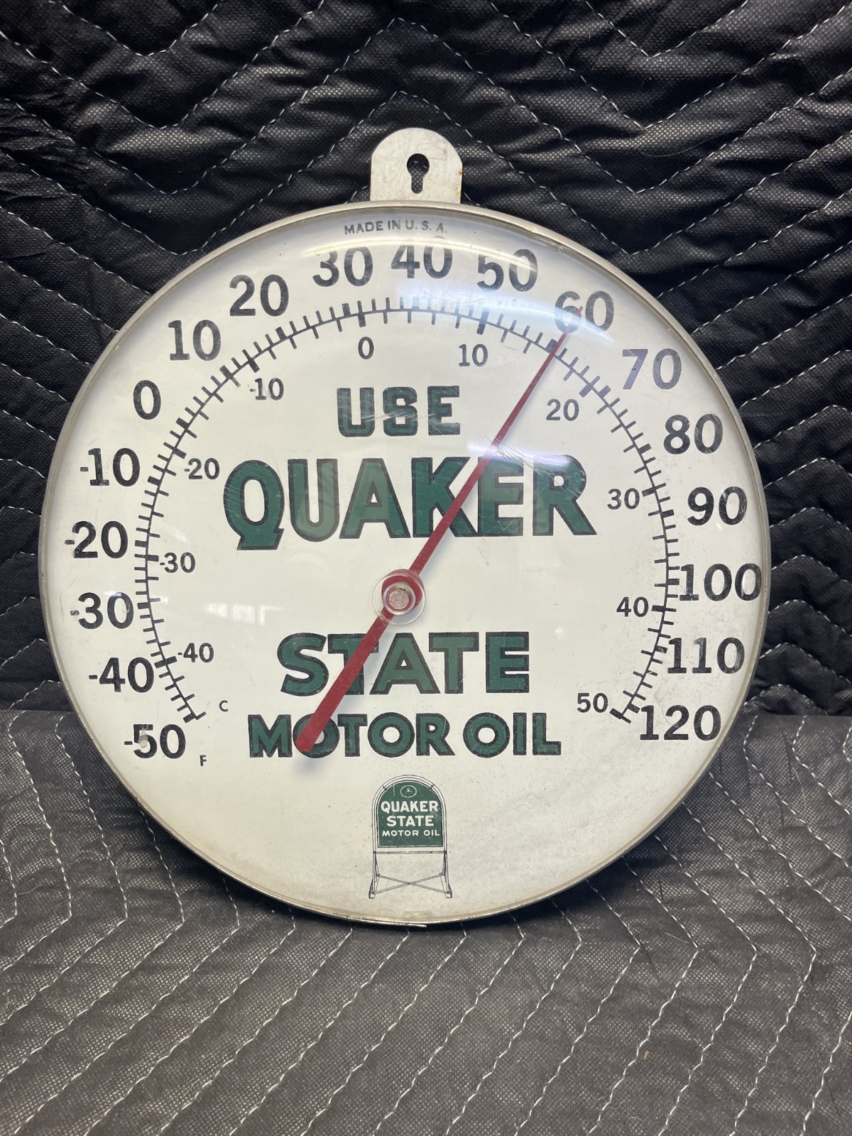 Vintage Quaker State Motor Oil Metal Advertising Thermometer (12 Inch) Vintage Quaker State Motor Oil Metal Advertising Thermometer (12 Inch)
