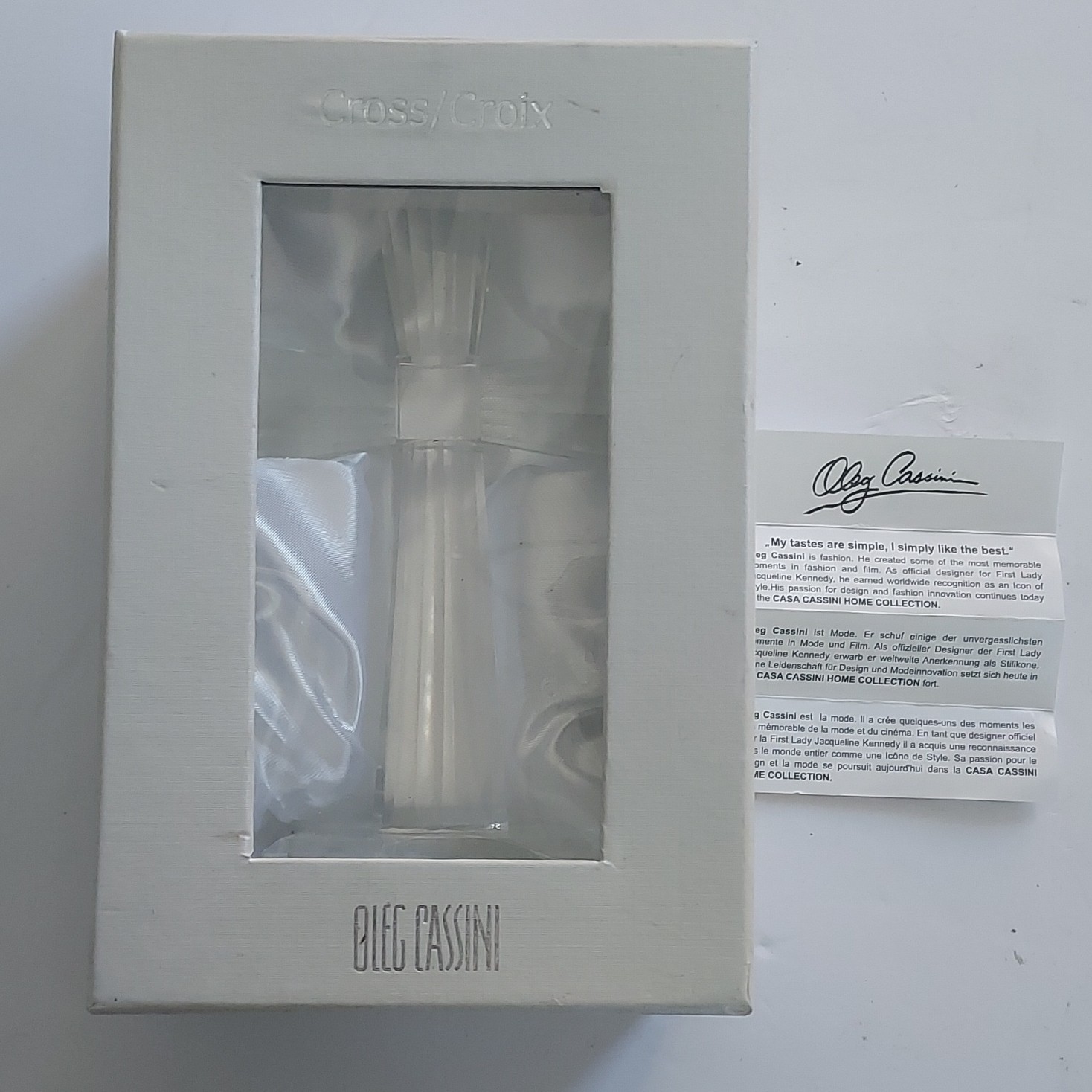 Vintage Oleg Cassini Crystal Cross, 8 Inch, In Original packaging Holy, God, Vintage Oleg Cassini Crystal Cross, 8 Inch, In Original packaging Holy, God,