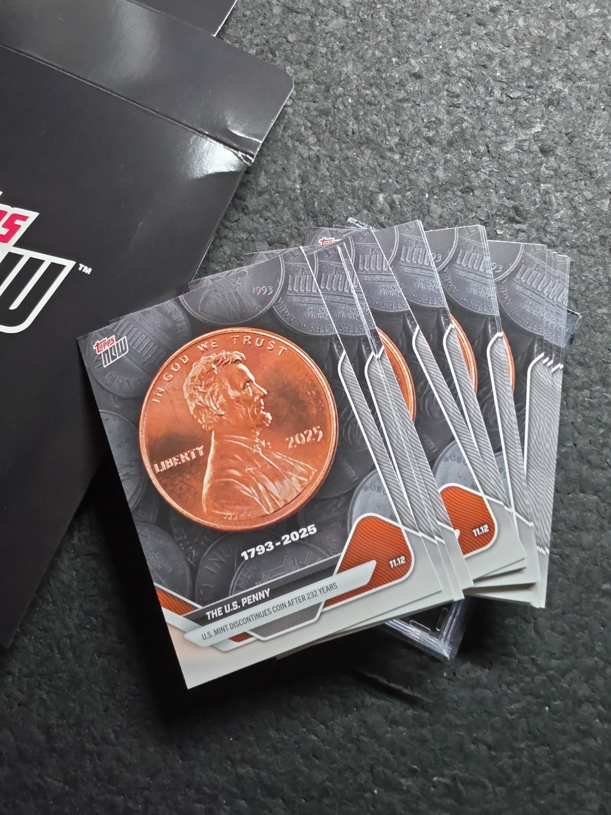 2025 Topps Now US Penny 232 yr #PENNY Factory Mint 20 Card Lot Discontinued Coin