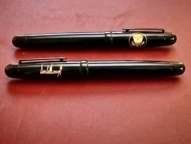 Rare Authentic President Donald J. Trump STEEL SHARPIE Tariff Treaty Pen In Box