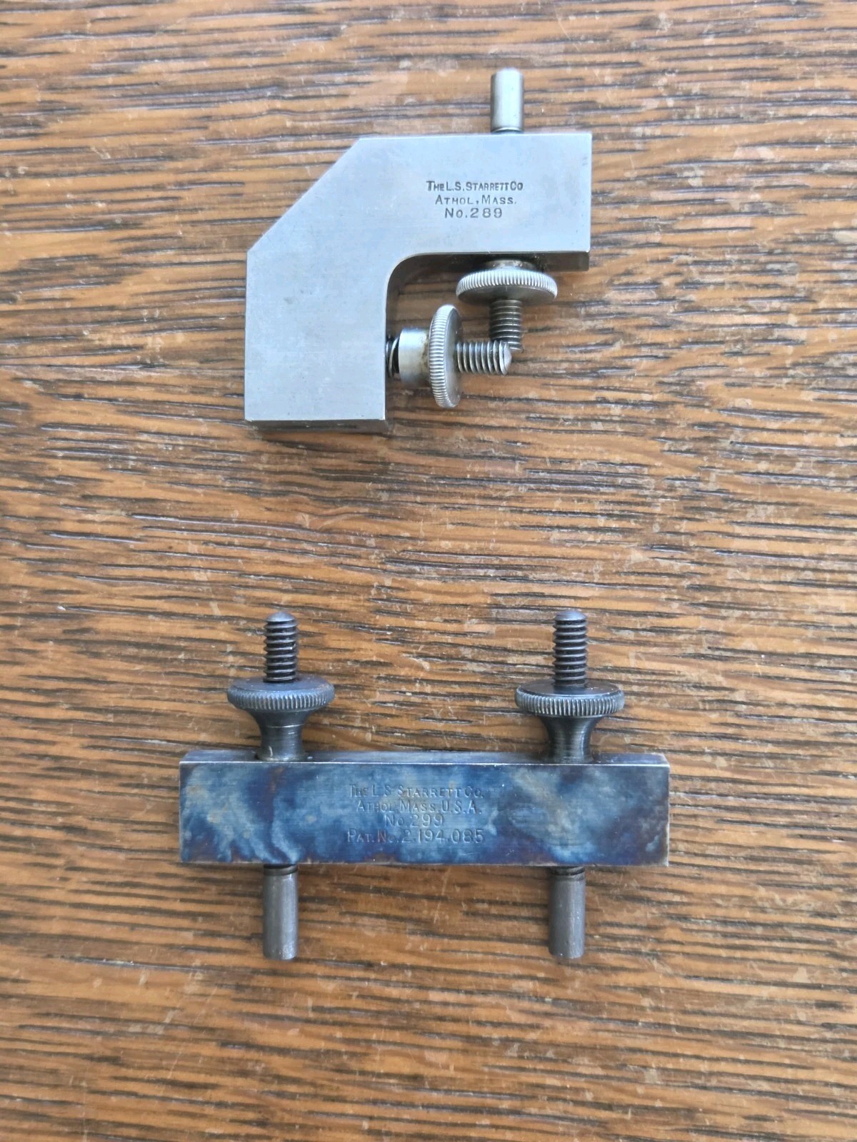 Vintage Starrett No. 289 Blade & Rule Attachment/Clamp & No. 299 Rule Clamp 