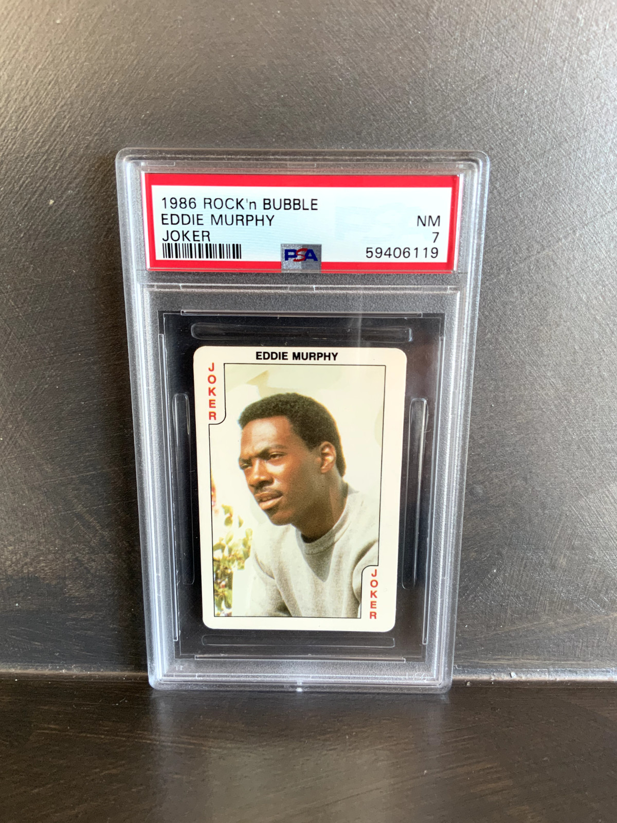 1986 Dandy Rock'n Bubble Eddie Murphy Rookie Card PSA 7 (only 18 graded higher)