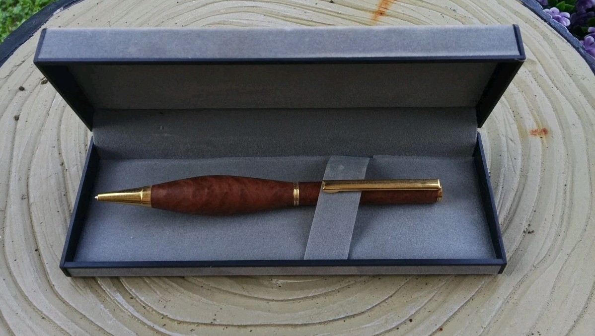 Vintage Handcrafted Wooden Ballpoint Pen in Case Walnut Works EUC Vintage Handcrafted Wooden Ballpoint Pen in Case Walnut Works EUC