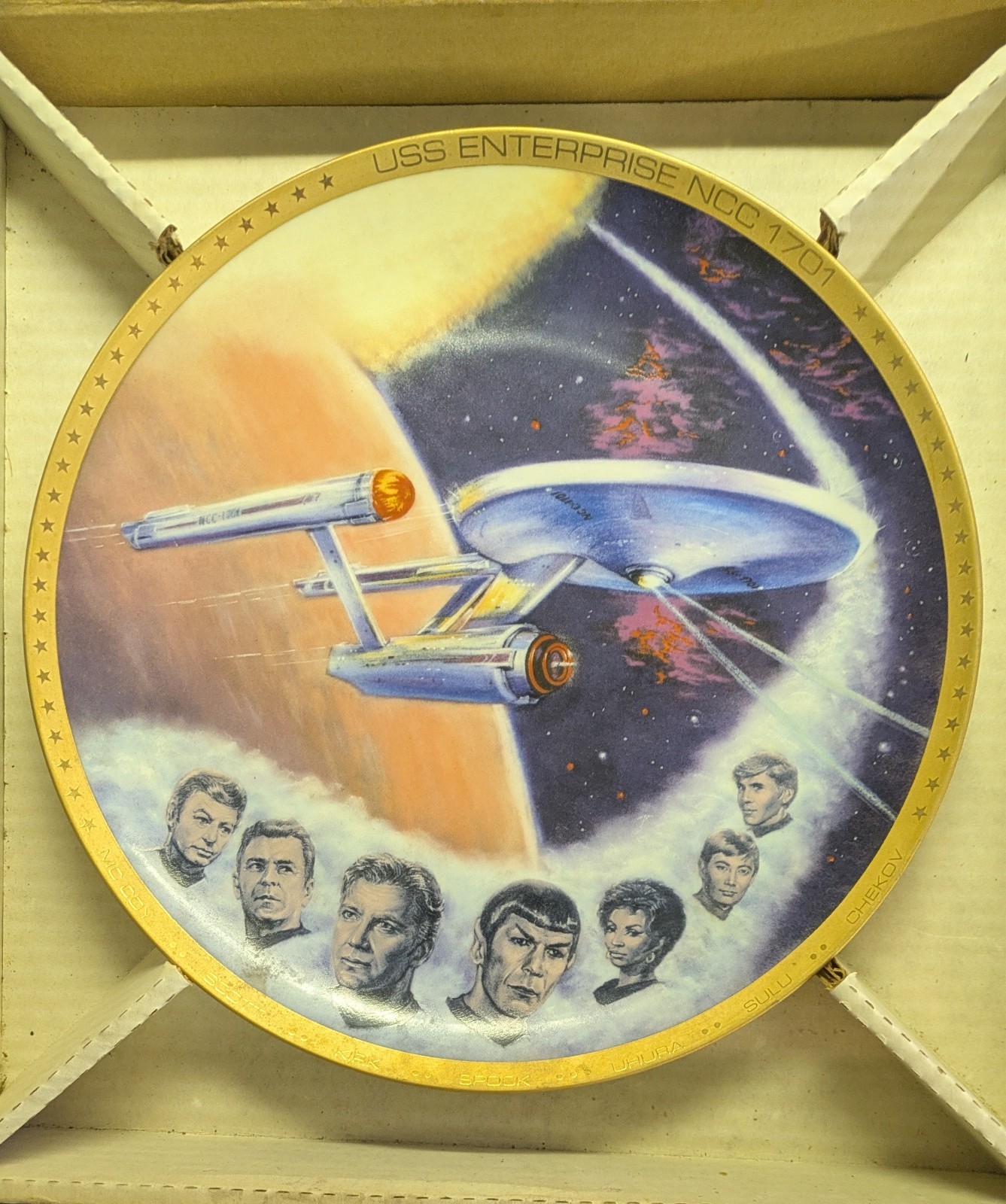 Complete Star Trek 9 Plate Coll. Hamilton Voyages of Starship Enterprise Box COA