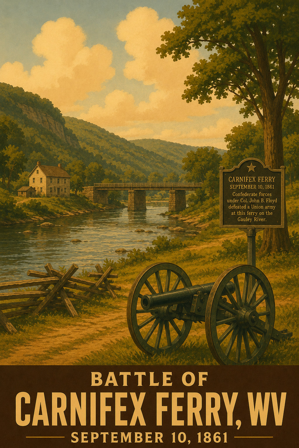 BATTLE OF CARNIFEX FERRY WV *2x3 FRIDGE MAGNET* CIVIL WAR NORTH SOUTH SOUVENIR
