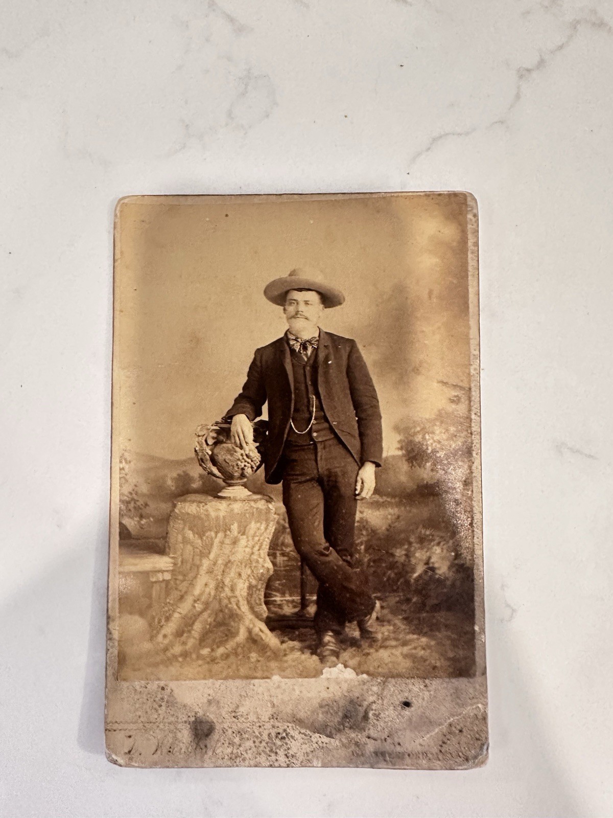 1880 Cabinet Card Wealthy Cowboy Antique Western Gentleman Mustache