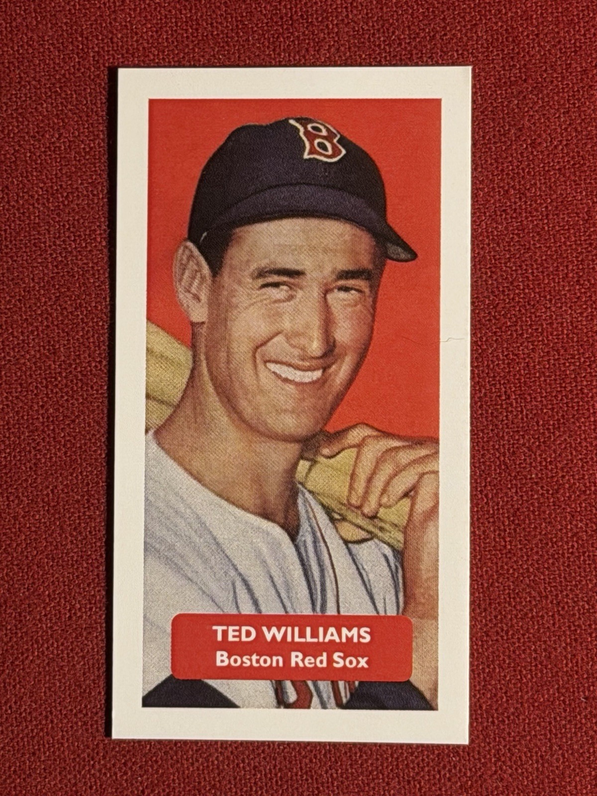 TED WILLIAMS BASEBALL CARD-BOSTON RED SOX-VERY RARE UK ISSUE-NM+MINT-NOS TED WILLIAMS BASEBALL CARD-BOSTON RED SOX-VERY RARE UK ISSUE-NM+MINT-NOS