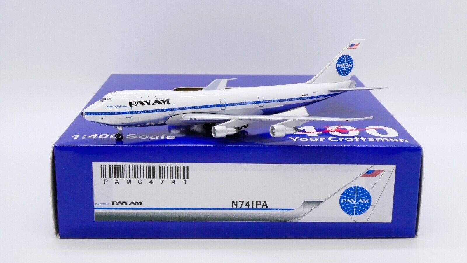 Aeroclassics Pan Am American Boeing 747-100 N741PA Diecast 1/400 Model Airplane
