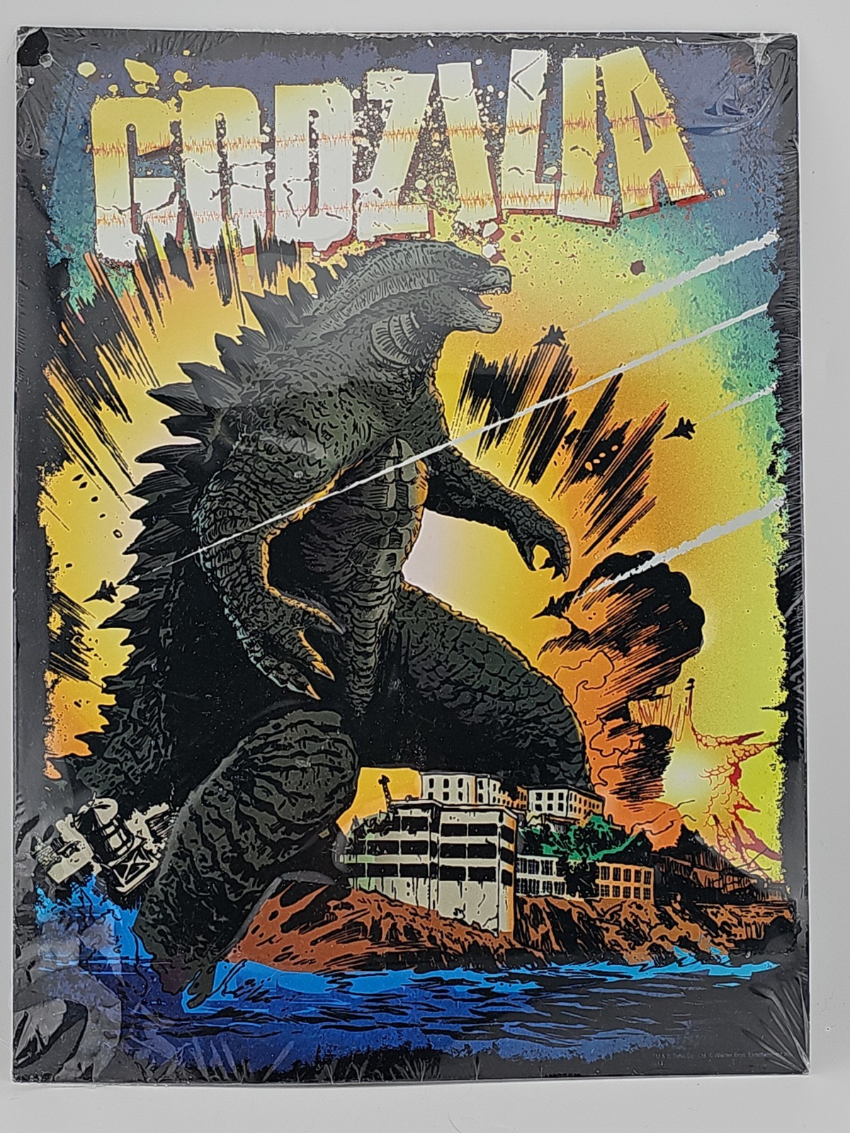 Godzilla Embossed Tin Metal Sign 13” By 9.6”, Wall Decor By Open Roads Godzilla Embossed Tin Metal Sign 13” By 9.6”, Wall Decor By Open Roads