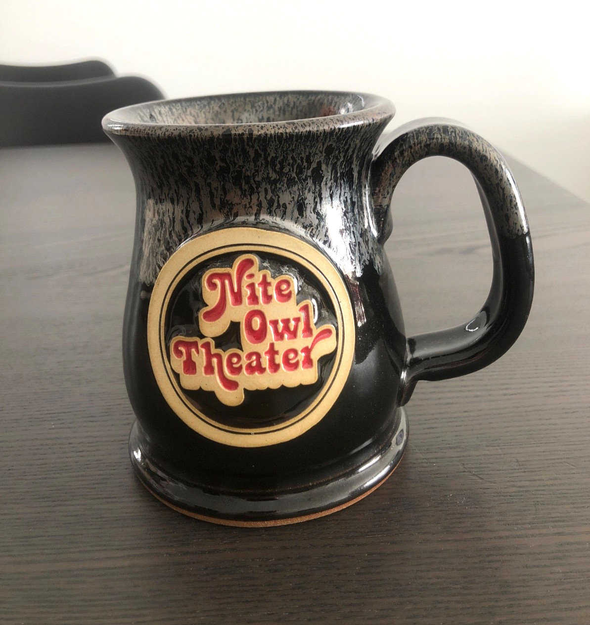 RARE Sunset Hill Stoneware Nite Owl Theater Coffee Mug Handcrafted USA Retro